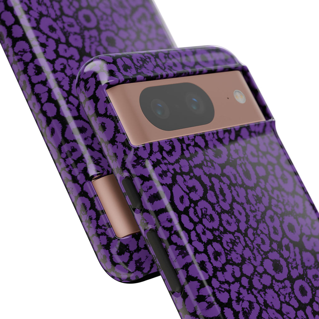 Purple Leopard Tough Case for iPhone, Galaxy or Google Pixel