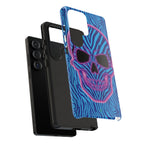 Neon Zebra Skull Tough Phone Case for iPhone, Galaxy, or Google Pixel