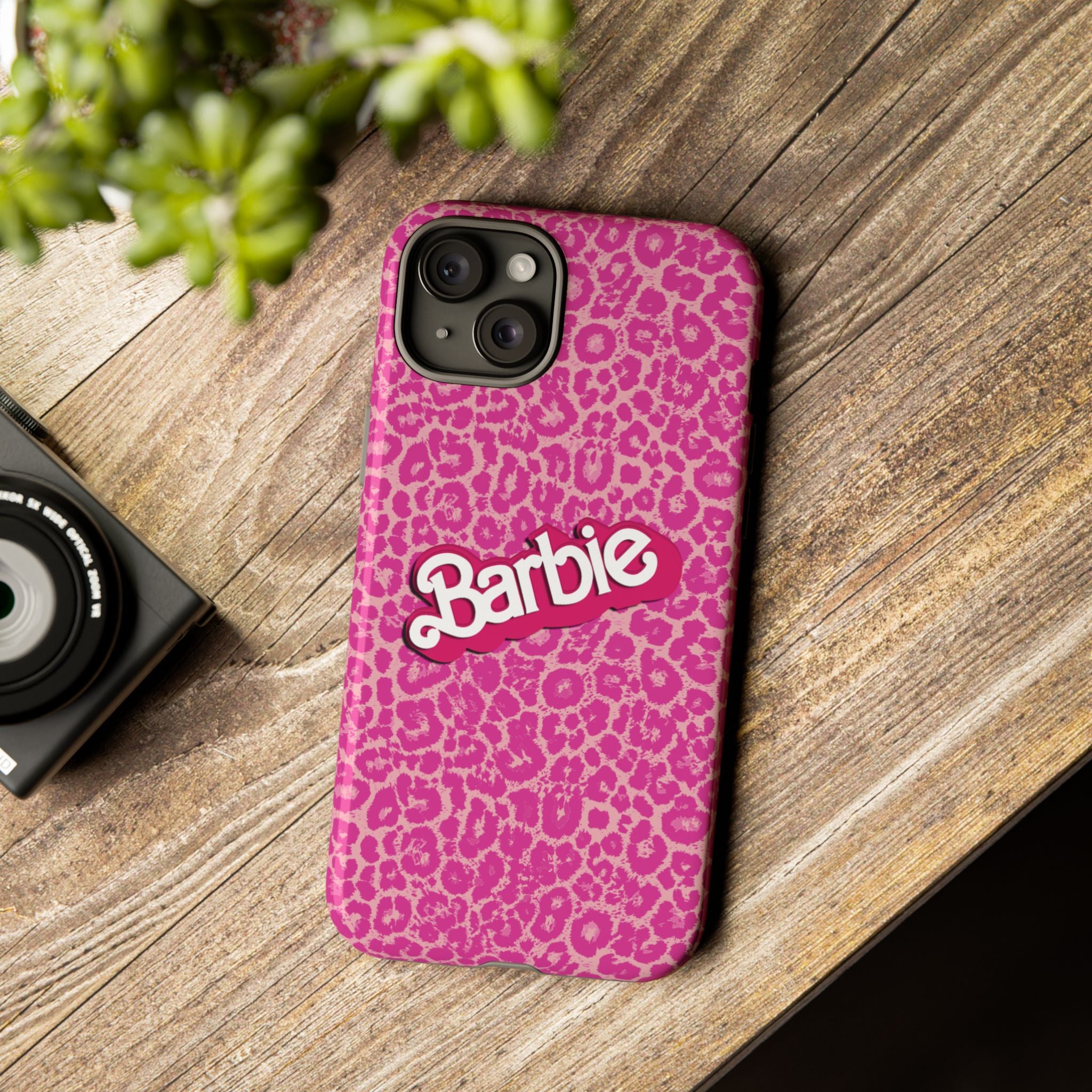 Hot Neon Pink Leopard Barb Tough Phone Case iPhone, Galaxy, or Google Pixel
