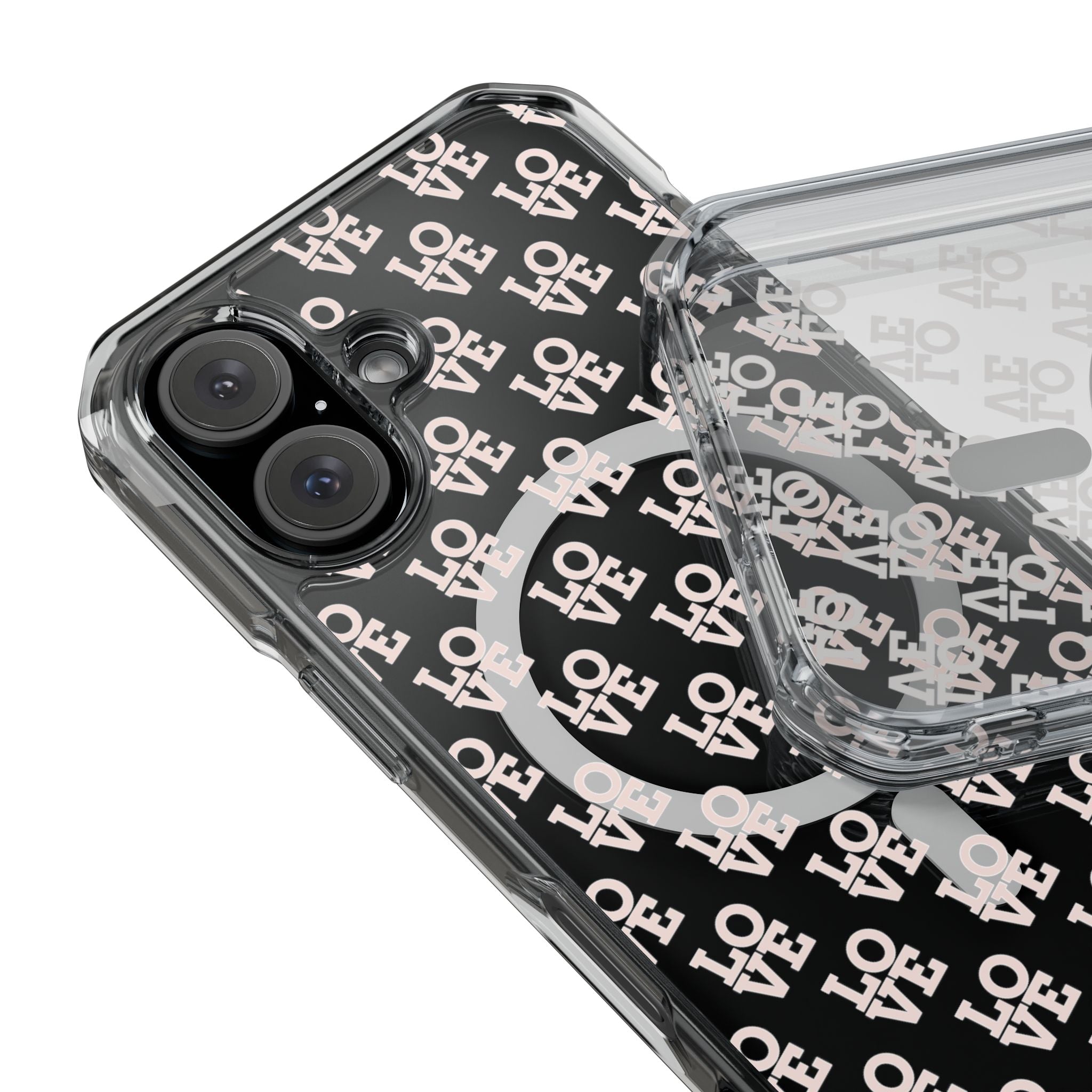 LOVE Magnetic iPhone 14, 15, 16 Series Clear Impact Cases