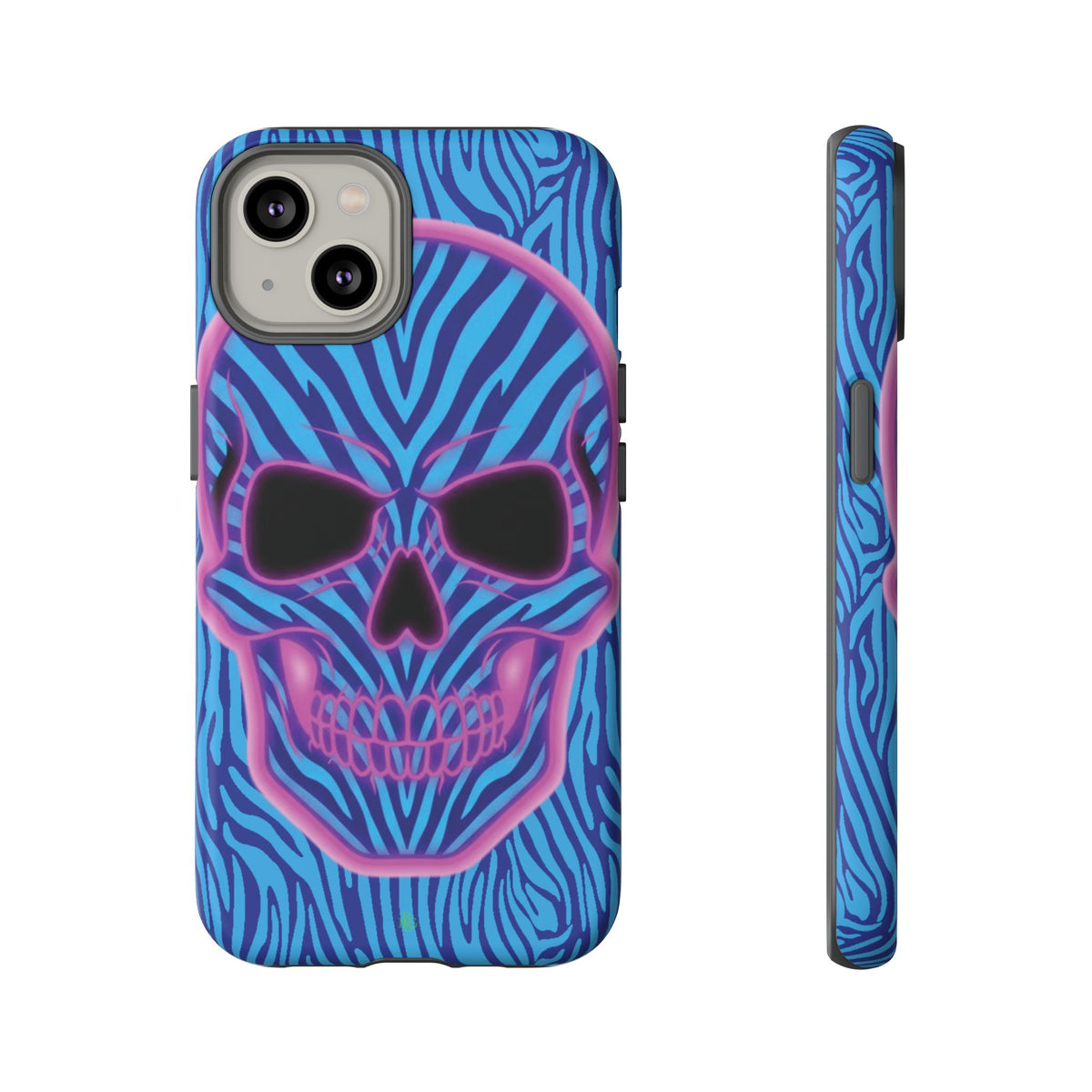 Neon Zebra Skull Tough Phone Case for iPhone, Galaxy, or Google Pixel