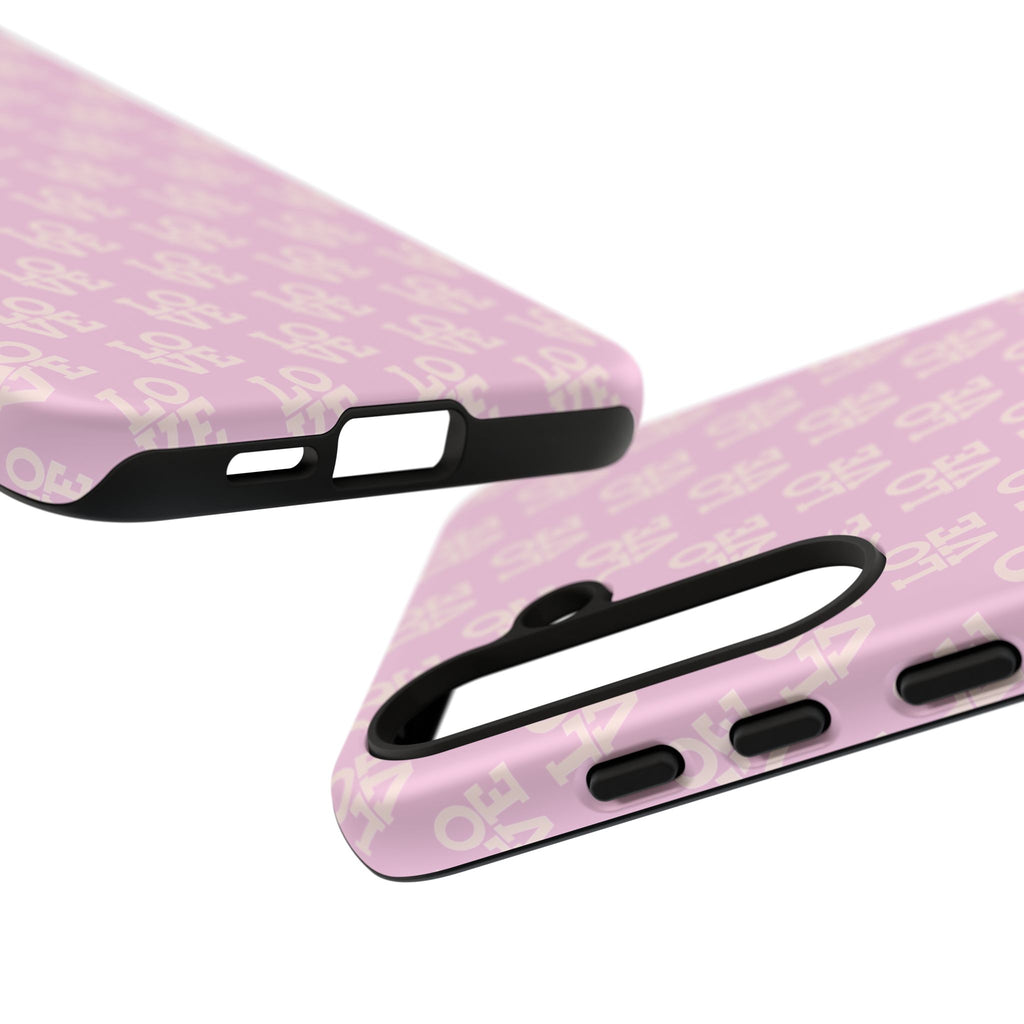 Pink 'LOVE' Pattern Tough Phone Case