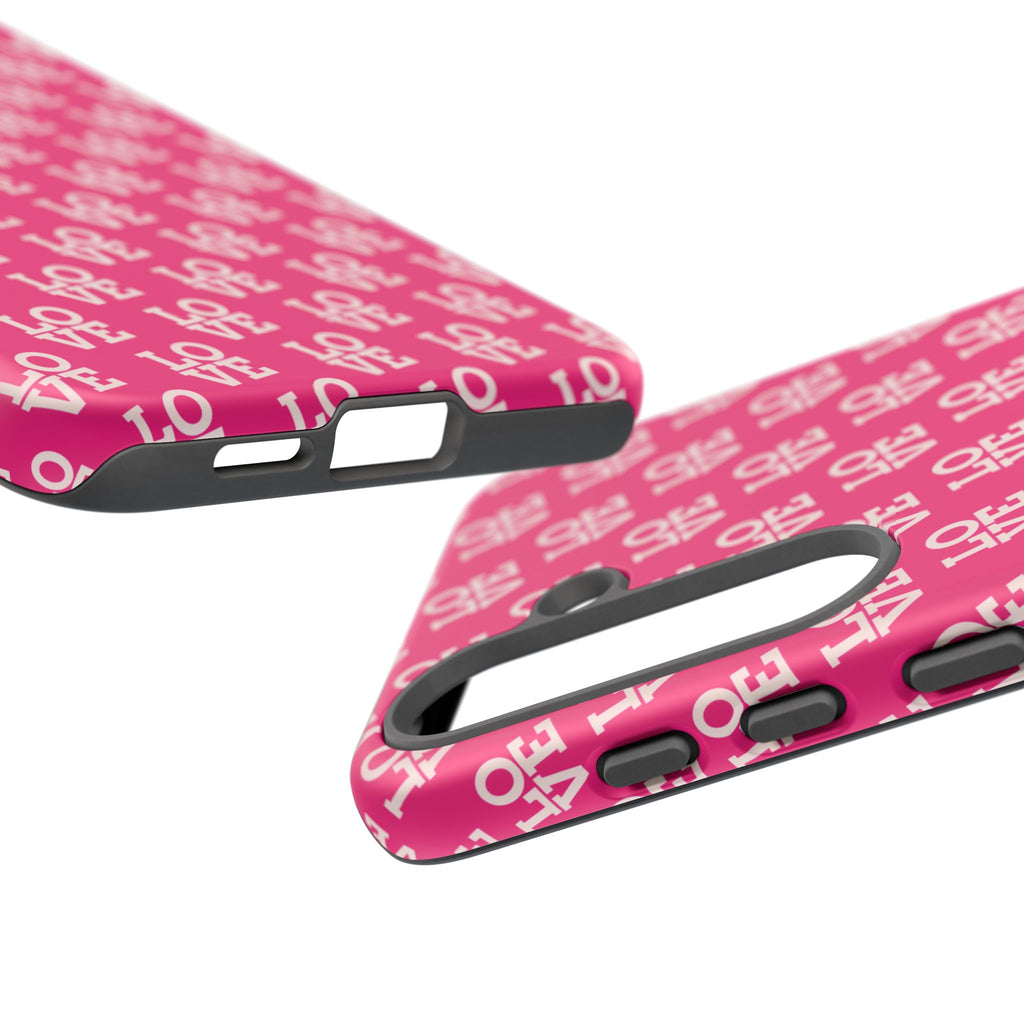 Vibrant Pink LOVE Tough Case iPhone, Galaxy, or Google Pixel