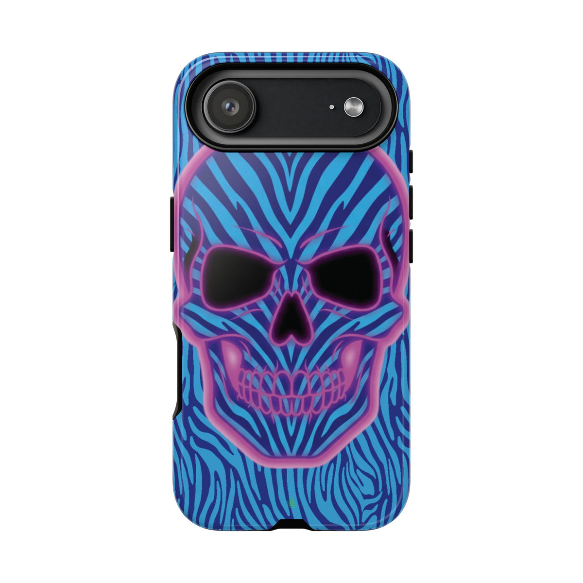 Neon Zebra Skull Tough Phone Case for iPhone, Galaxy, or Google Pixel