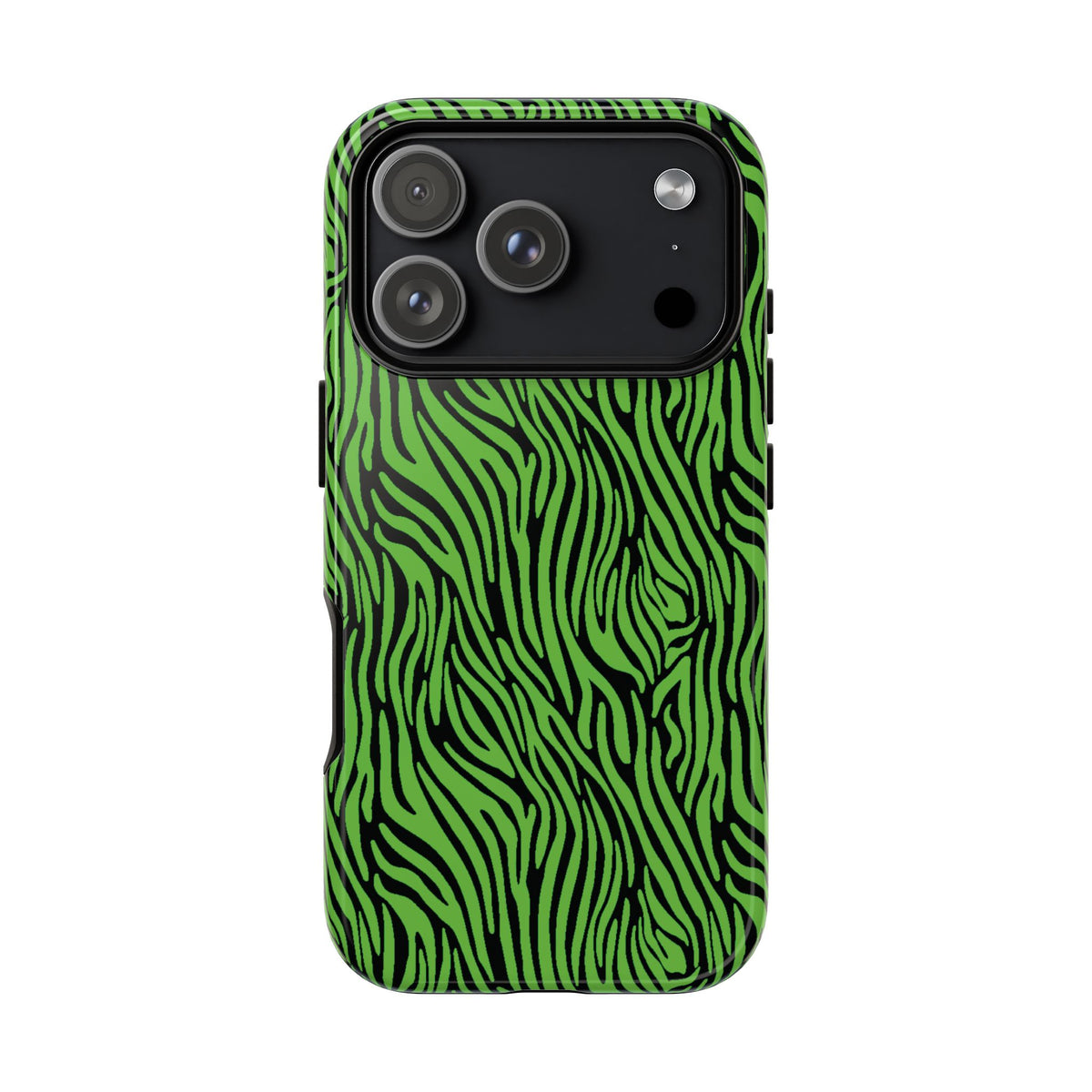 Neon Green Zebra Tough Phone Case iPhone, Galaxy, or Google Pixel
