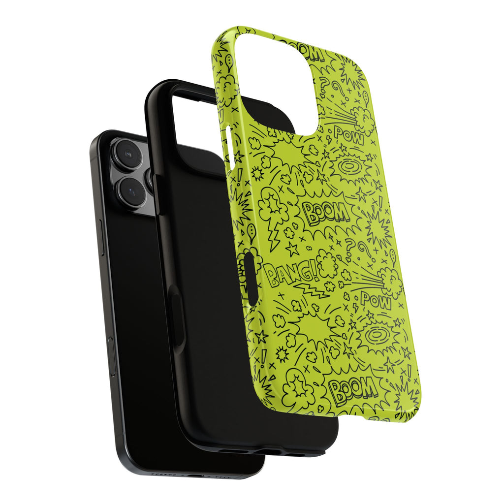 Neon Lime Wow Tough Case for iPhone, Galaxy, or Google Pixel