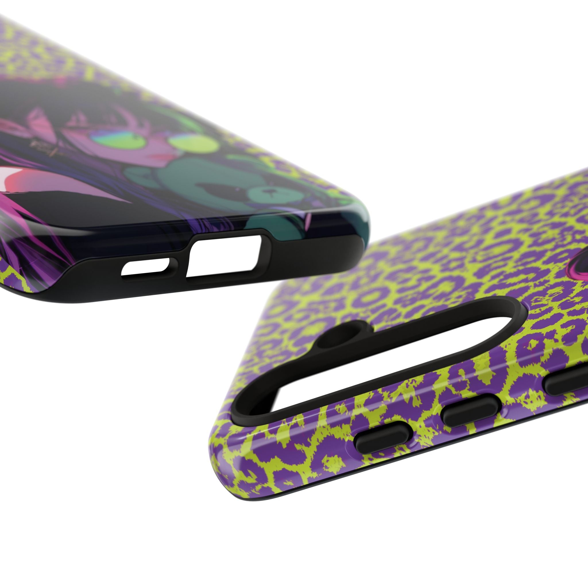 Purple Neon Lime Leopard Kz Tough Case for iPhone, Galaxy, or Google Pixel