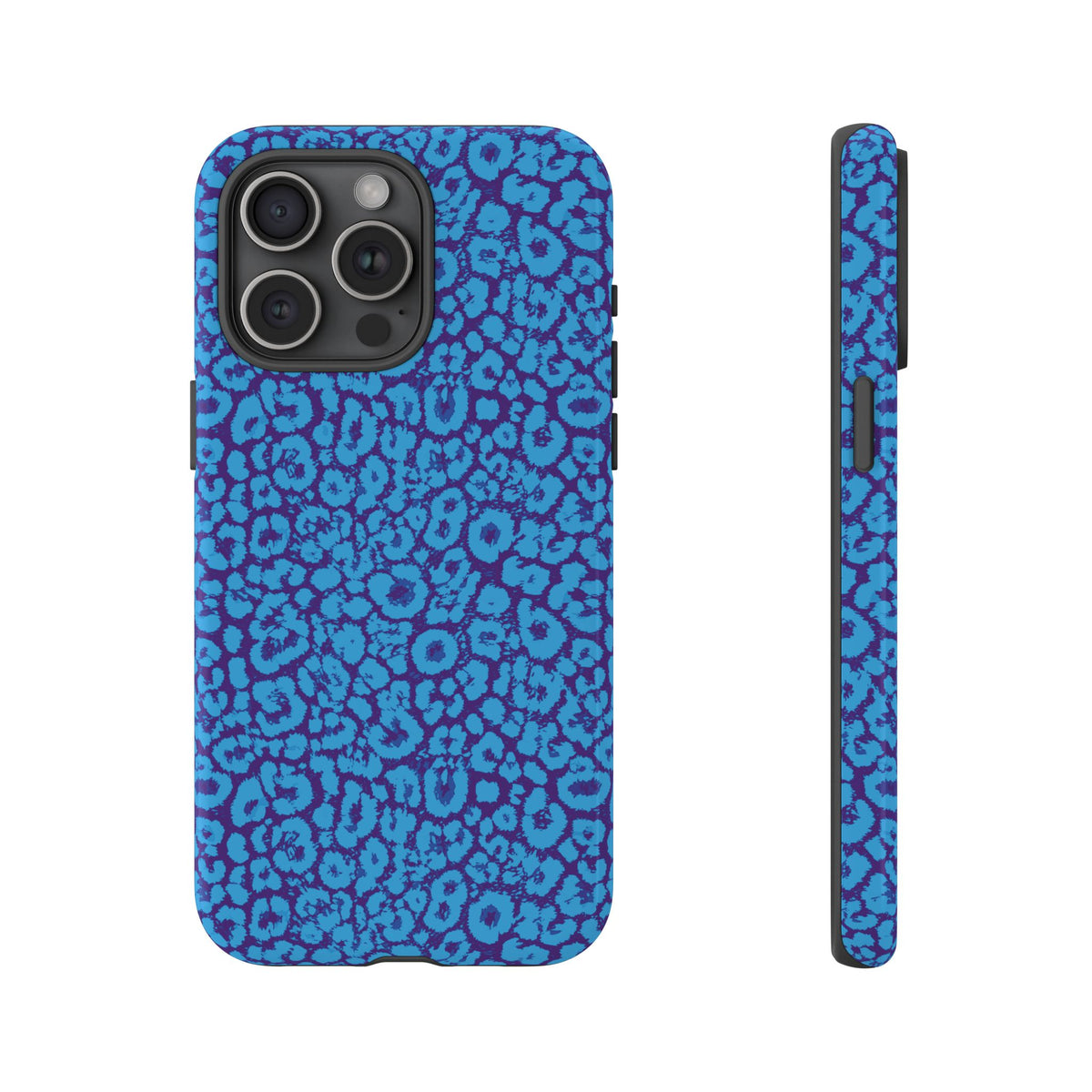 Blue Purple Leopard Tough Phone Case iPhone, Galaxy, or Google Pixel