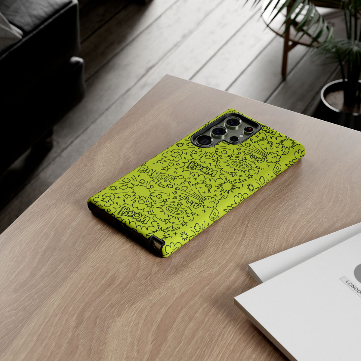Neon Lime Wow Tough Case for iPhone, Galaxy, or Google Pixel