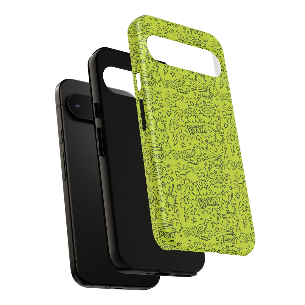 Neon Lime Wow Tough Case for iPhone, Galaxy, or Google Pixel