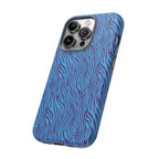 Zebra Print Blue and Purple Tough Case for iPhone, Galaxy or Google Pixel