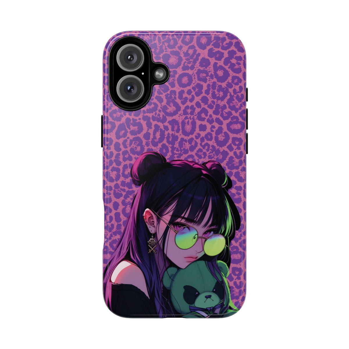 Purple Pink Leopard Kz iPhone, Galaxy and Google Tough Cases
