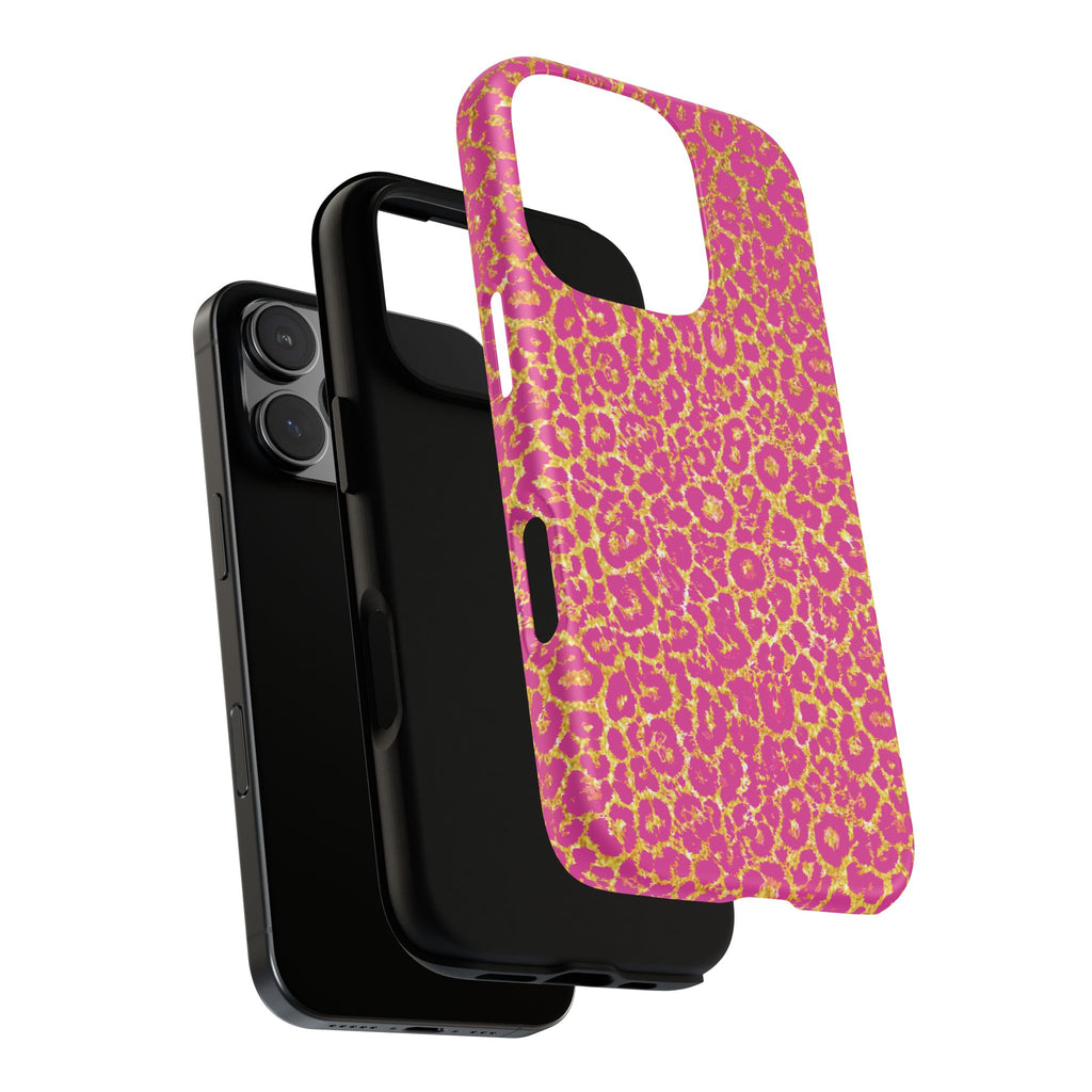 Pink Gold Leopard Tough Case for iPhone, Galaxy, or Google Pixel