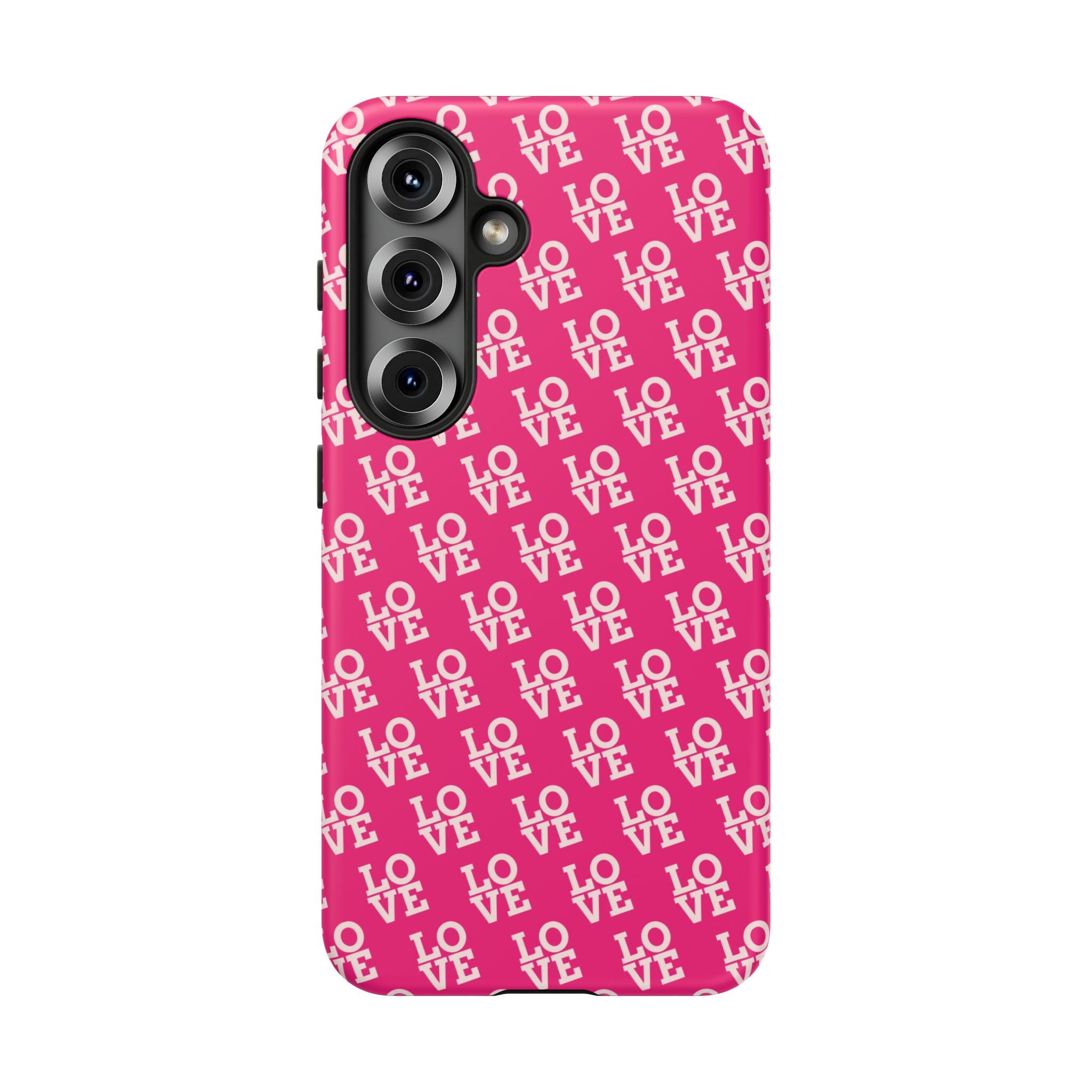 Vibrant Pink LOVE Tough Case iPhone, Galaxy, or Google Pixel