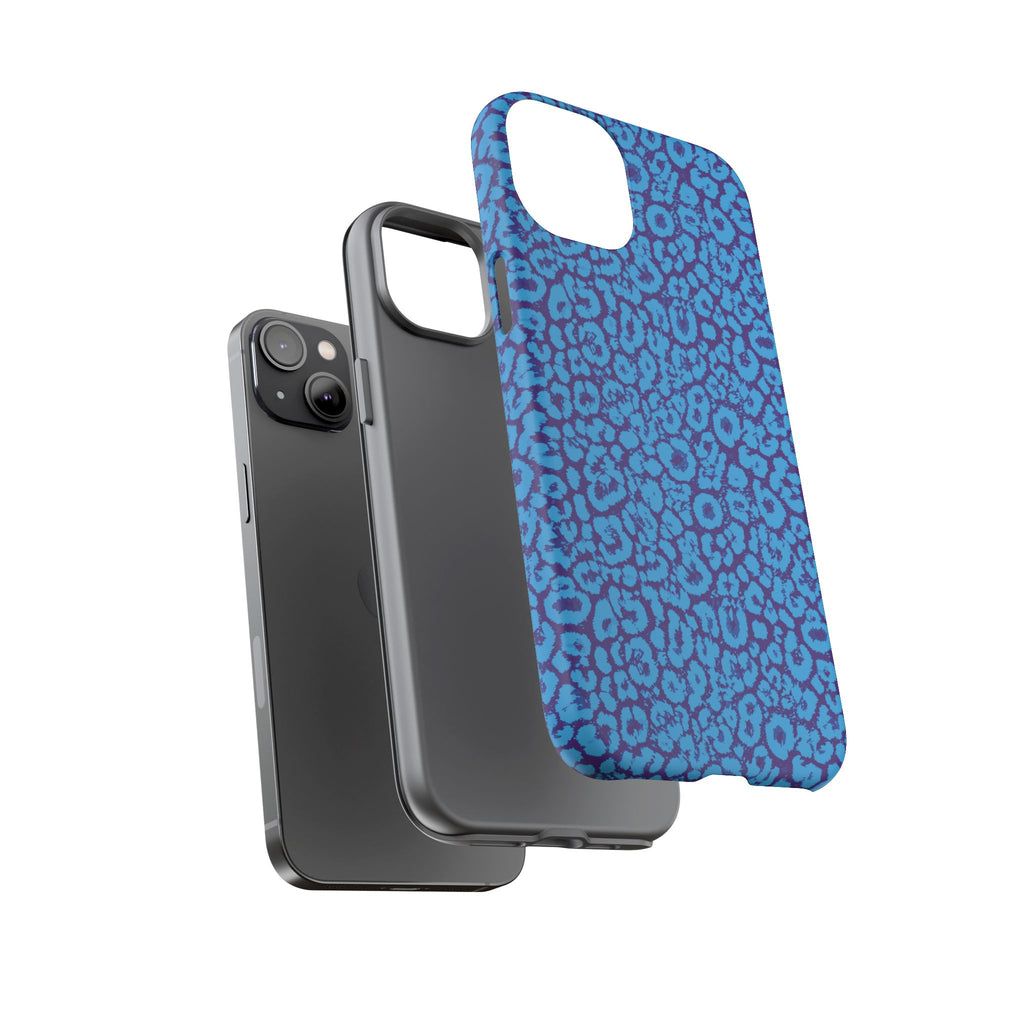 Blue Purple Leopard Tough Phone Case iPhone, Galaxy, or Google Pixel