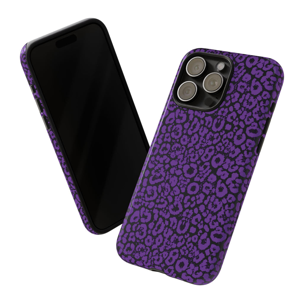Purple Leopard Tough Case for iPhone, Galaxy or Google Pixel