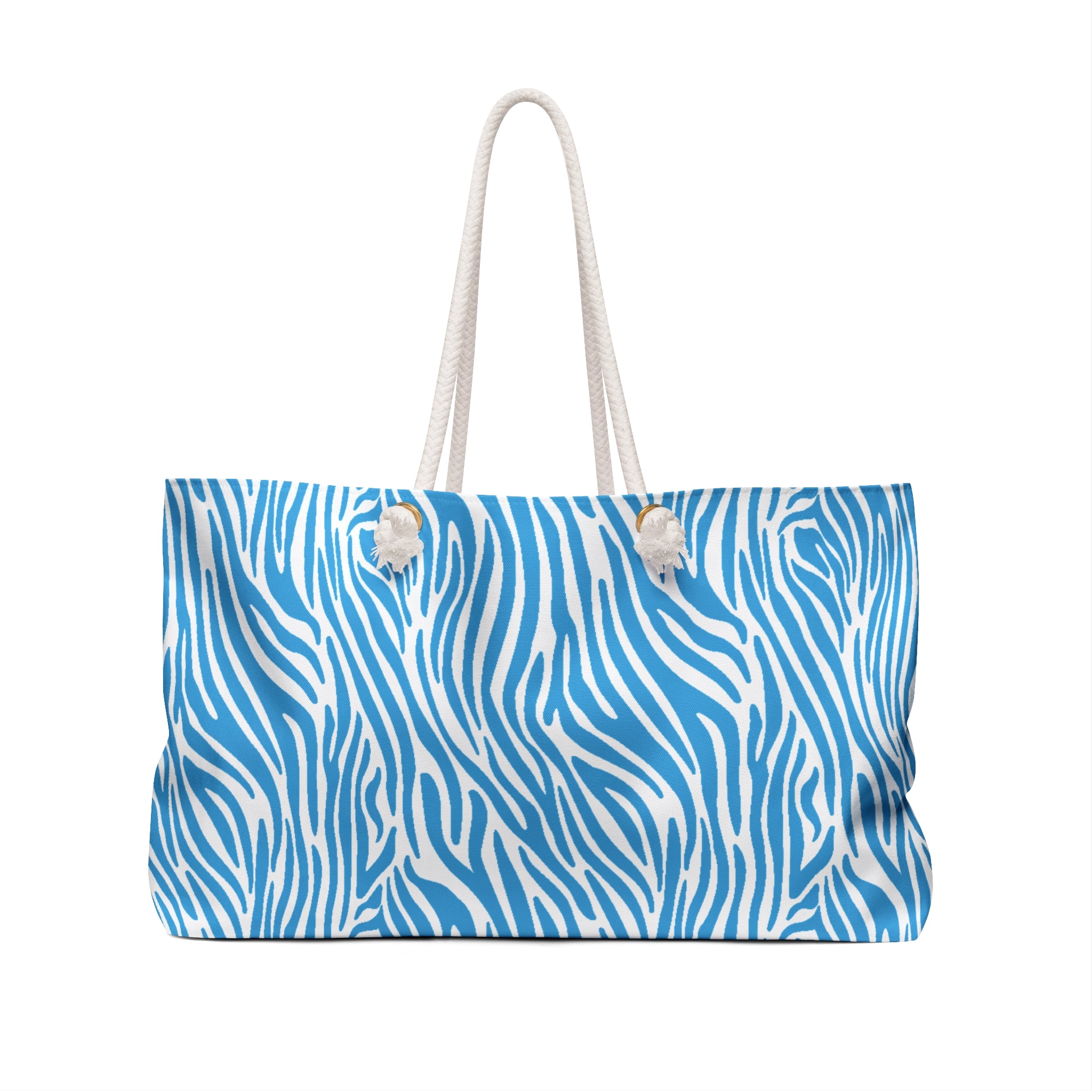 Blue Zebra Eco Friendly Weekender Bag, Travel Tote, Beach Bag