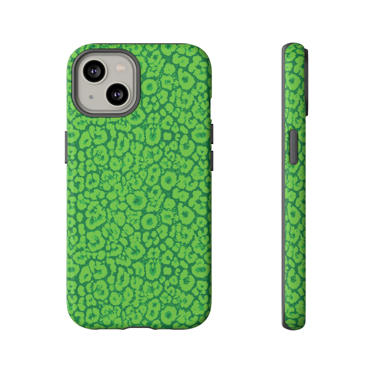 Neon Green Leopard Tough Phone Case for iPhone, Galaxy, or Google Pixel