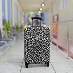 Leopard Print Black and White Luggage Cover
