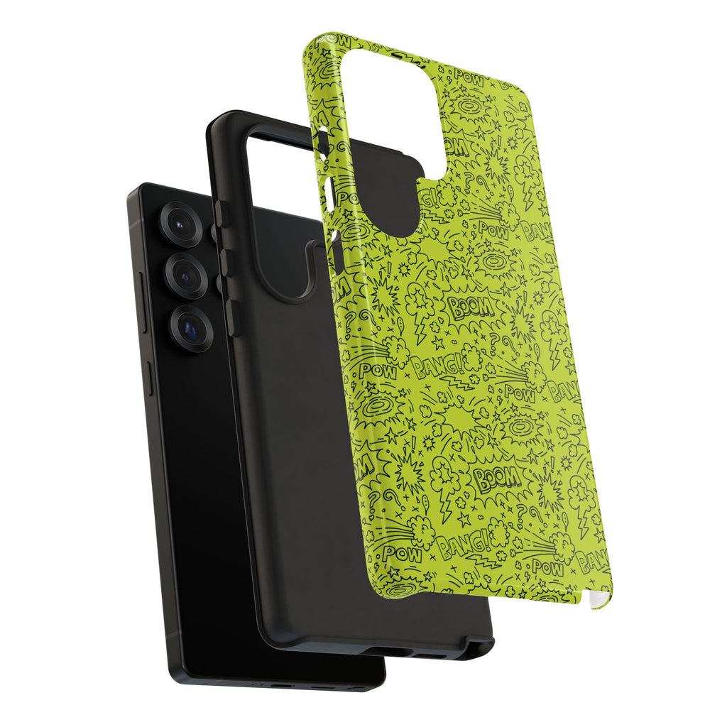 Neon Lime Wow Tough Case for iPhone, Galaxy, or Google Pixel