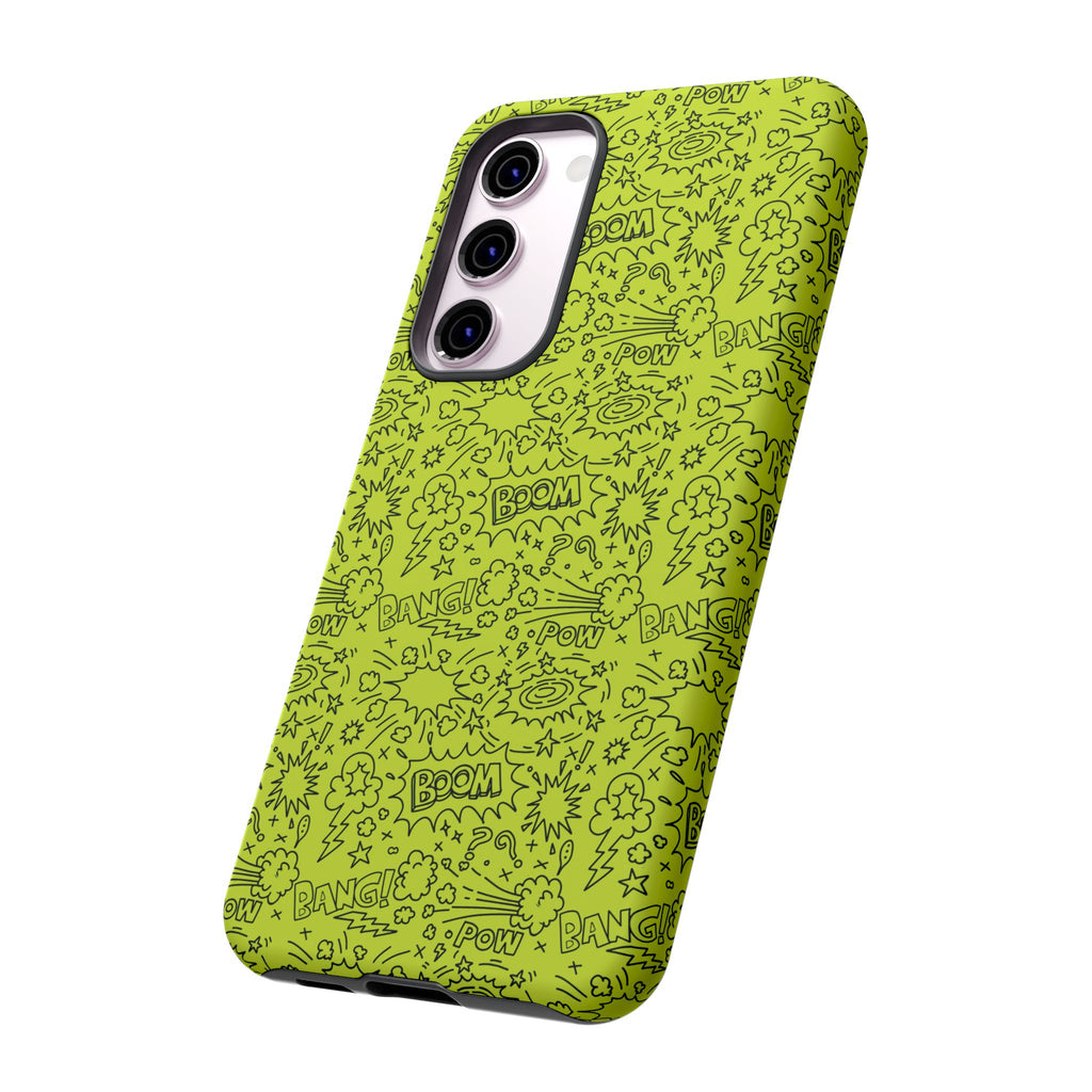 Neon Lime Wow Tough Case for iPhone, Galaxy, or Google Pixel