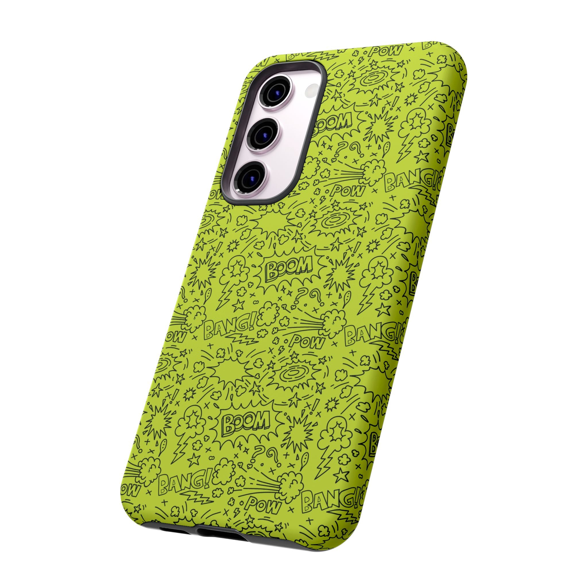 Neon Lime Wow Tough Case for iPhone, Galaxy, or Google Pixel