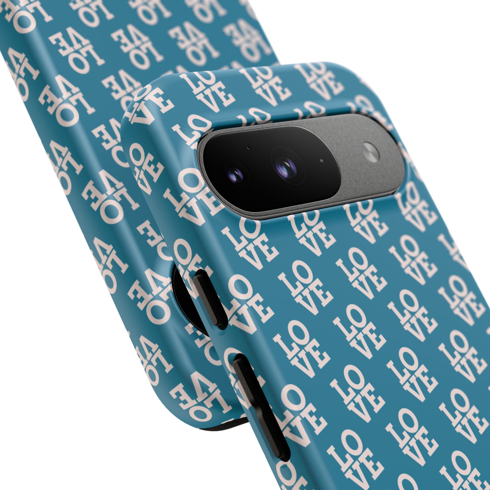 LOVE Teal Green Tough Phone Case iPhone, Galaxy, or Google Pixel
