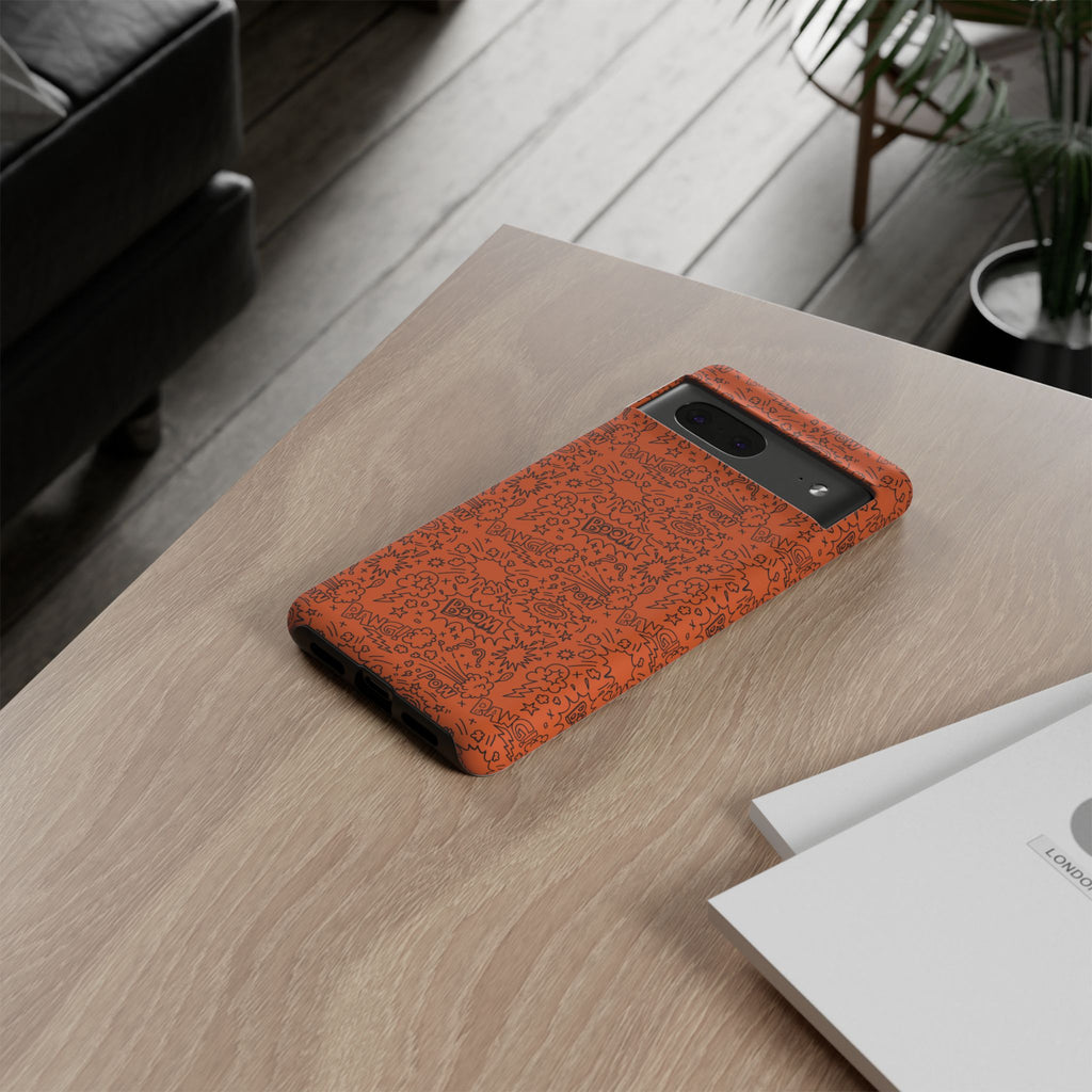 Wow Orange Tough Case for iPhone, Galaxy, or Google Pixel