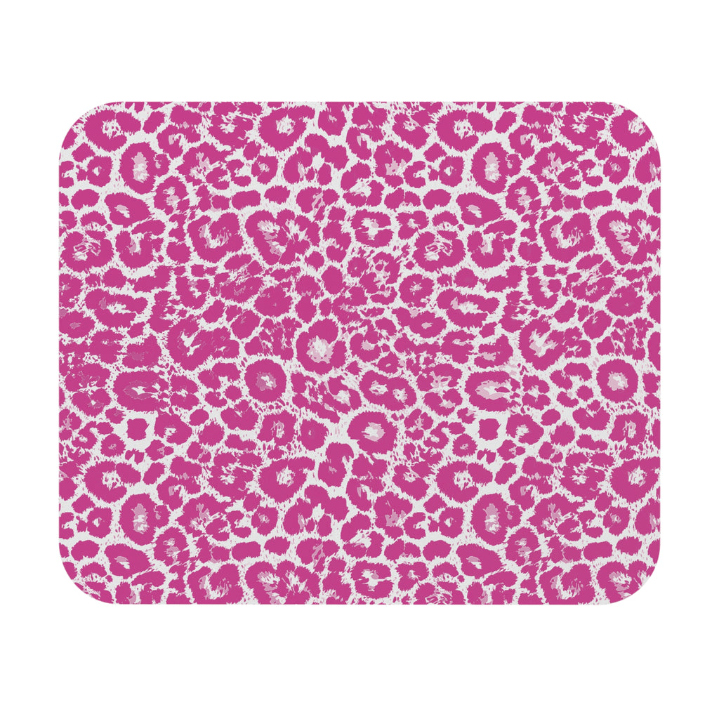 Neon Pink Leopard Print Mouse Pad