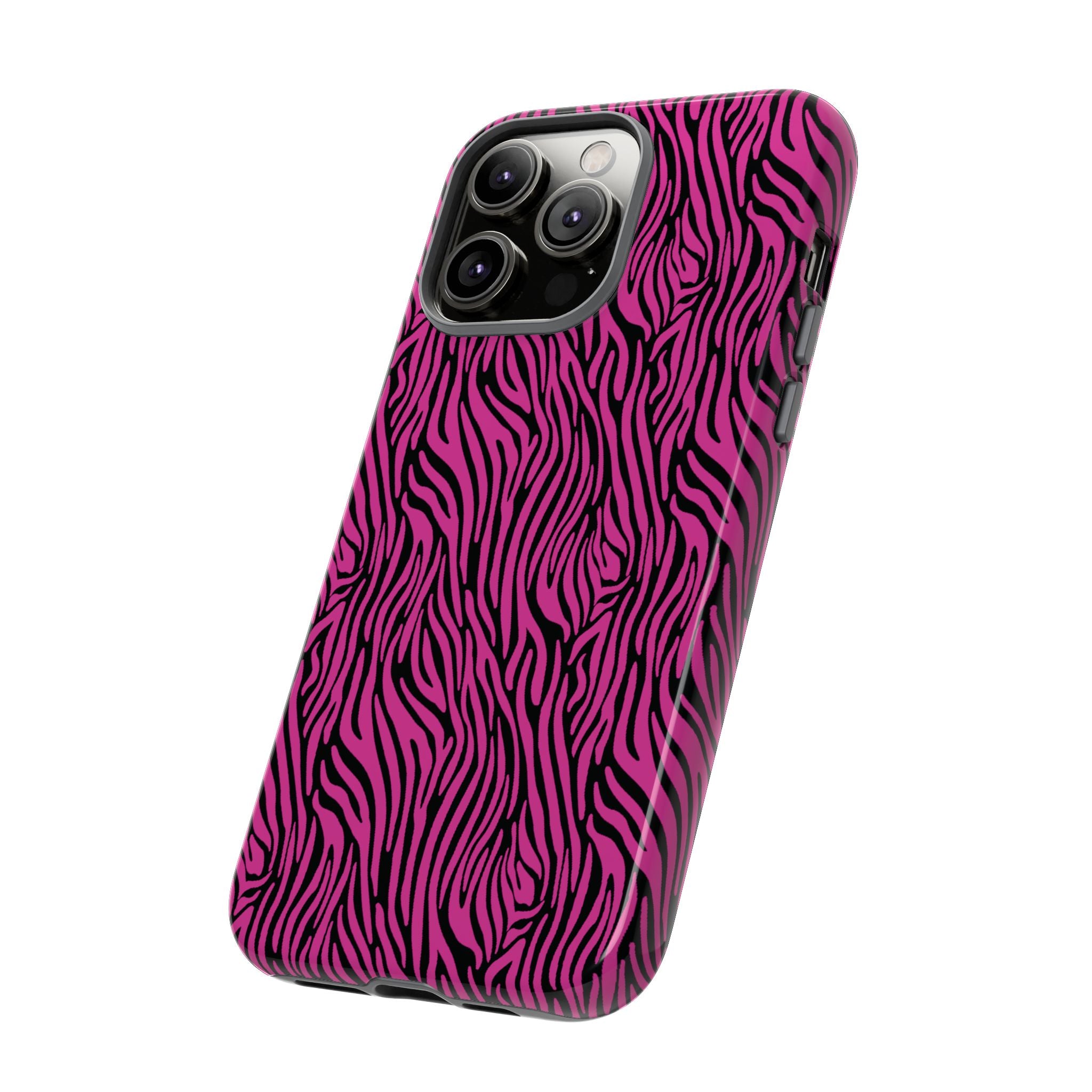 Pink Zebra Tough Phone Case for iPhone, Galaxy, or Google Pixel