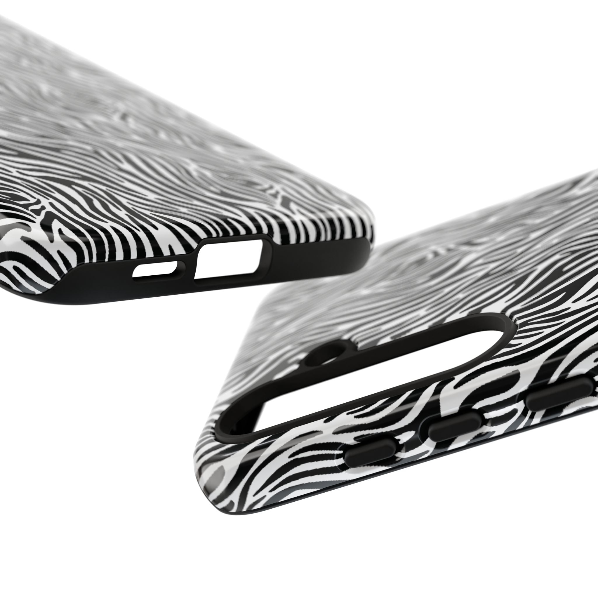 Black and White Zebra Print Tough Case iPhone, Galaxy and Google Pixel