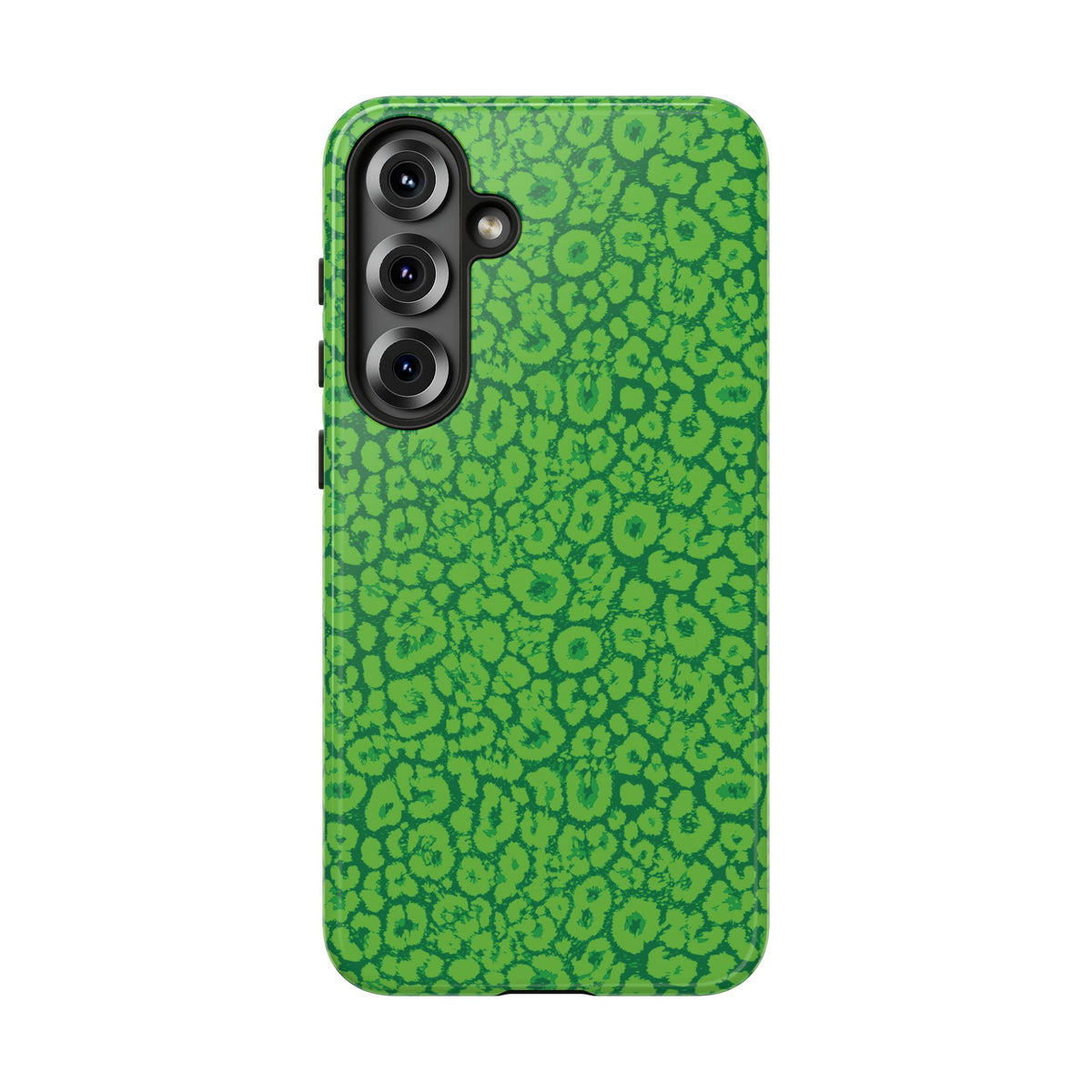 Neon Green Leopard Tough Phone Case for iPhone, Galaxy, or Google Pixel