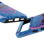 Neon Zebra Skull Tough Phone Case for iPhone, Galaxy, or Google Pixel