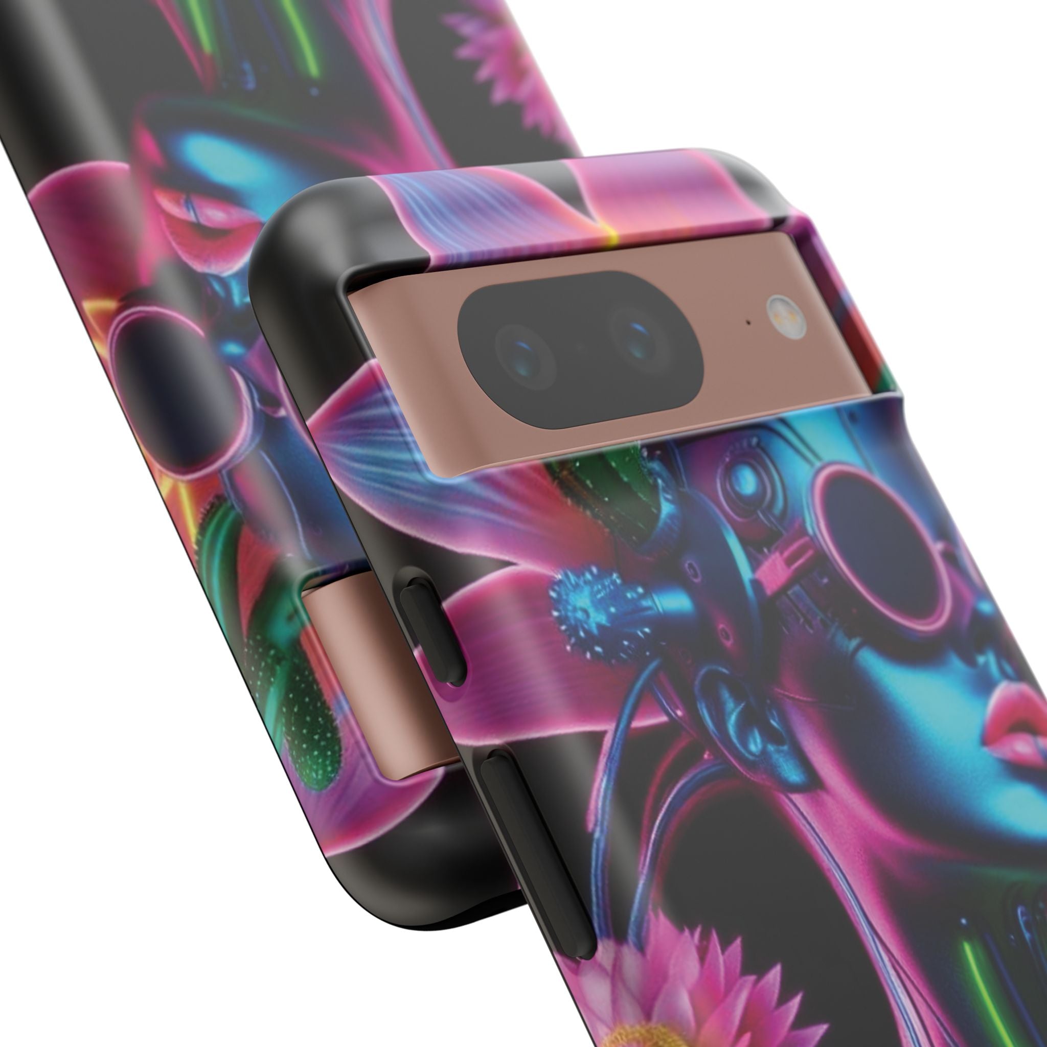 Neon Androgen Cactus Flower Tough Phone Case for iPhone, Galaxy, or Google Pixel