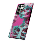 Neon Pink Skeleton Tough Phone Case for iPhone, Galaxy and Google Pixel