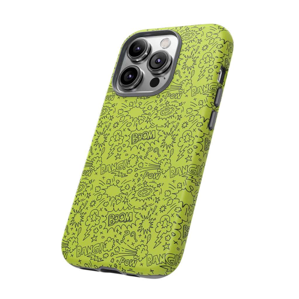 Neon Lime Wow Tough Case for iPhone, Galaxy, or Google Pixel