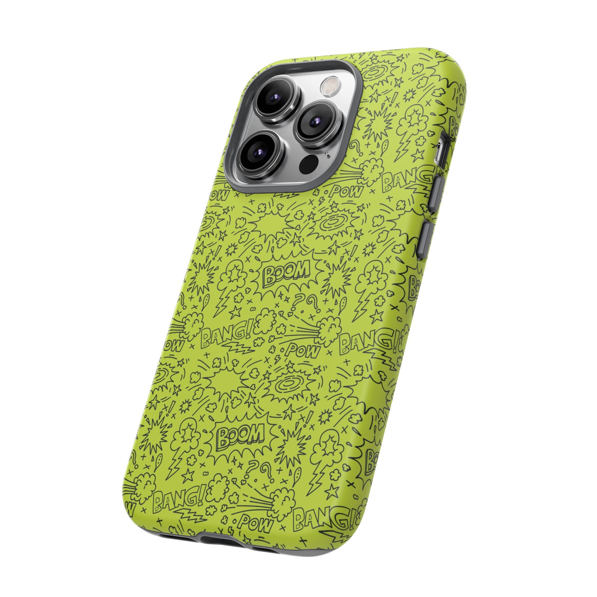 Neon Lime Wow Tough Case for iPhone, Galaxy, or Google Pixel
