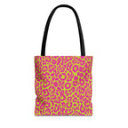Neon Pink Lime Leopard Tote Bags