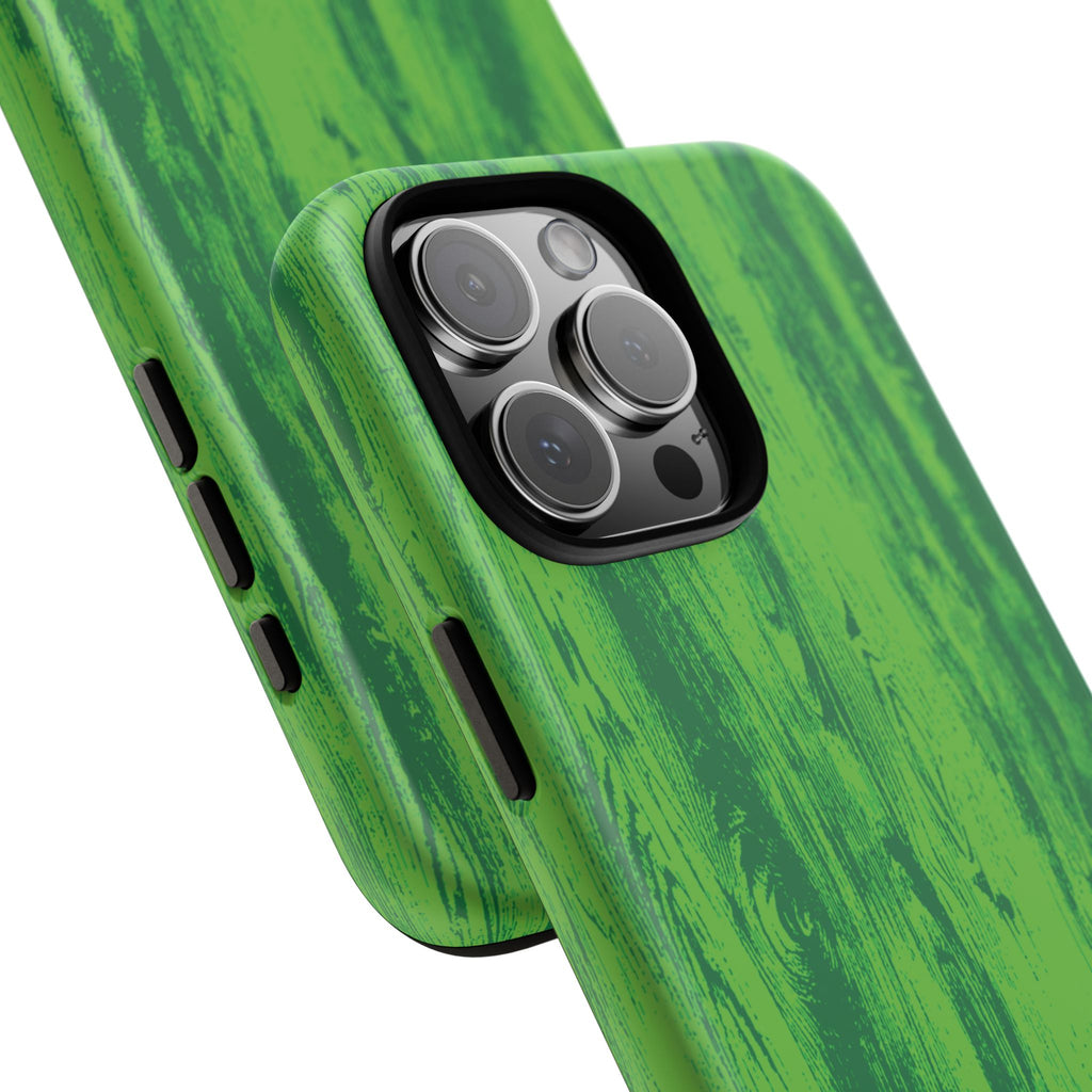 Neon Green Wood Tough Phone Case iPhone, Galaxy, or Google Pixel