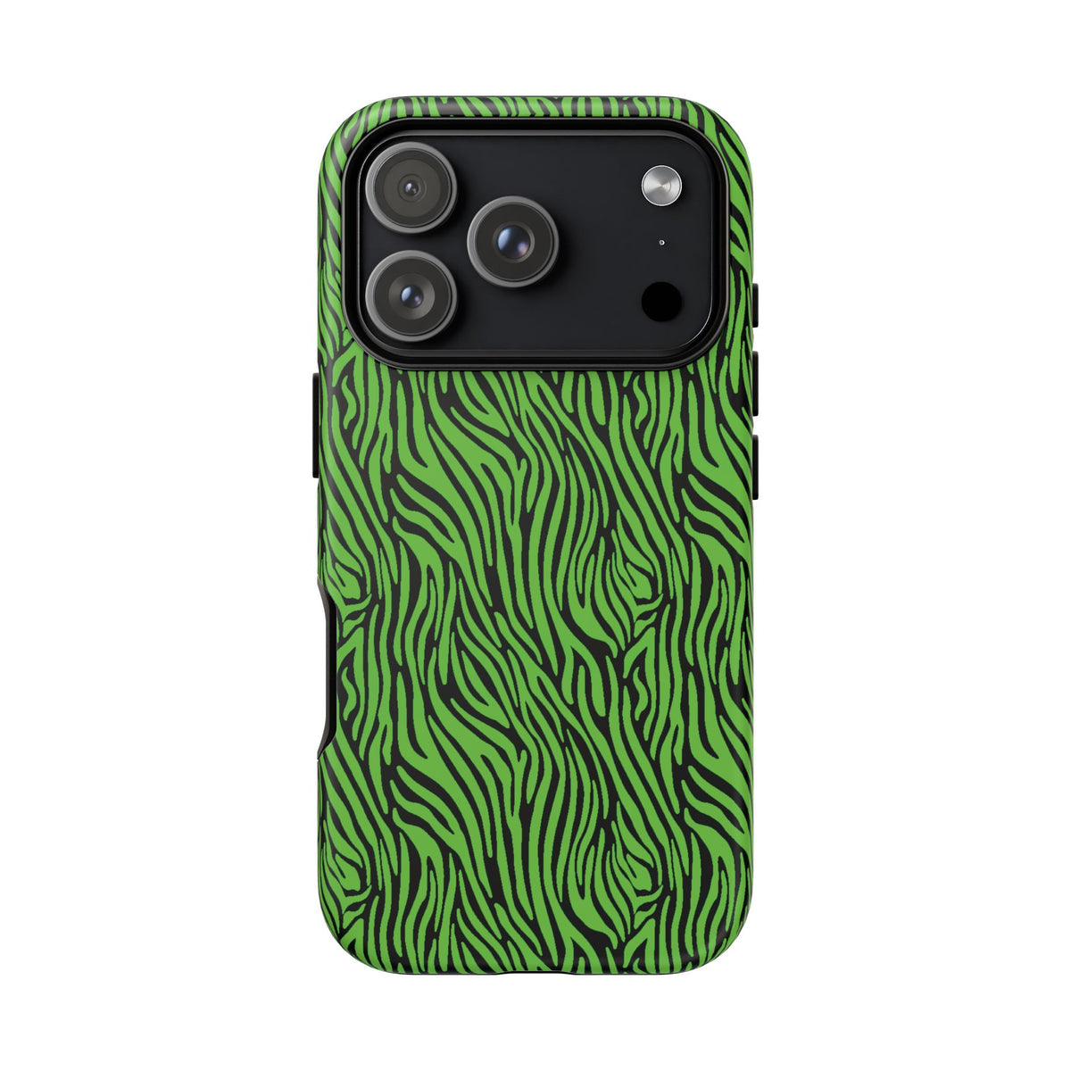 Neon Green Zebra Tough Phone Case iPhone, Galaxy, or Google Pixel