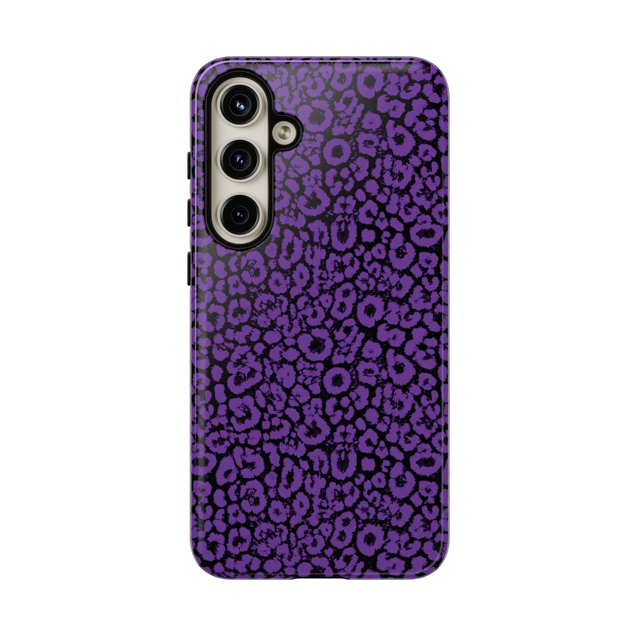 Purple Leopard Tough Case for iPhone, Galaxy or Google Pixel