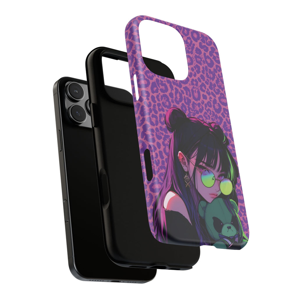 Purple Pink Leopard Kz iPhone, Galaxy and Google Tough Cases