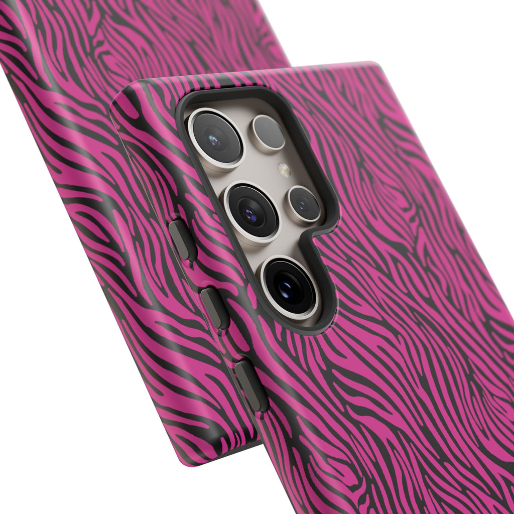Pink Zebra Tough Phone Case for iPhone, Galaxy, or Google Pixel