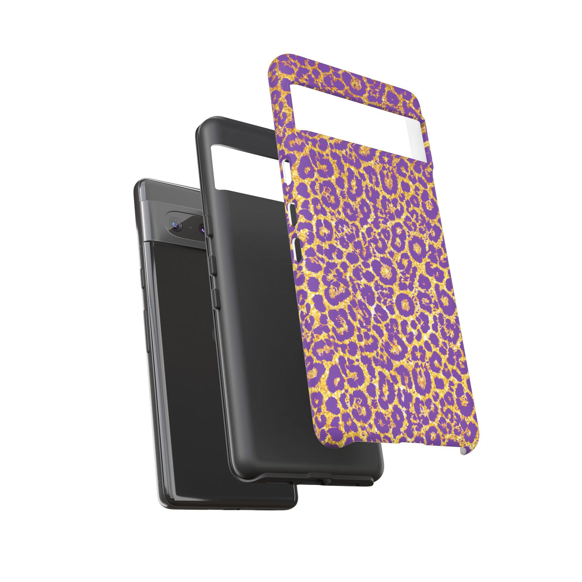 Purple Gold Leopard Tough Phone Case for iPhone, Galaxy, or Google Pixel
