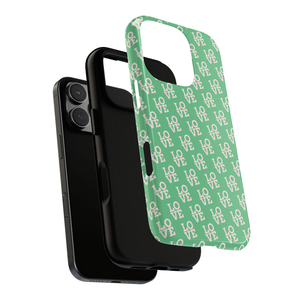LOVE Aqua Tough Phone Case for iPhone, Galaxy, or Google Pixel