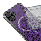 Purple Zebra Magnetic iPhone 14, 15, 16 Series Clear Impact Cases