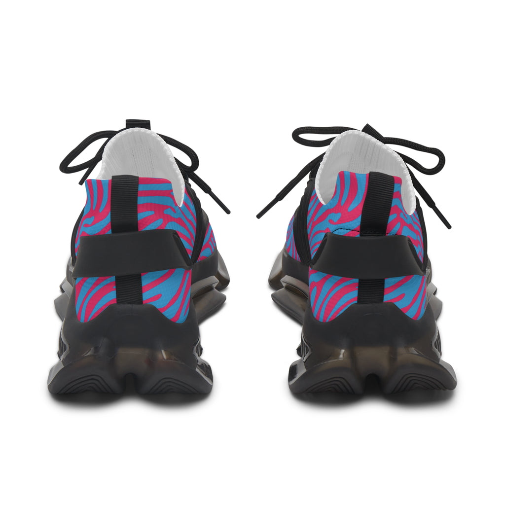 Blue Pink Zebra Women's Mesh Sneakers