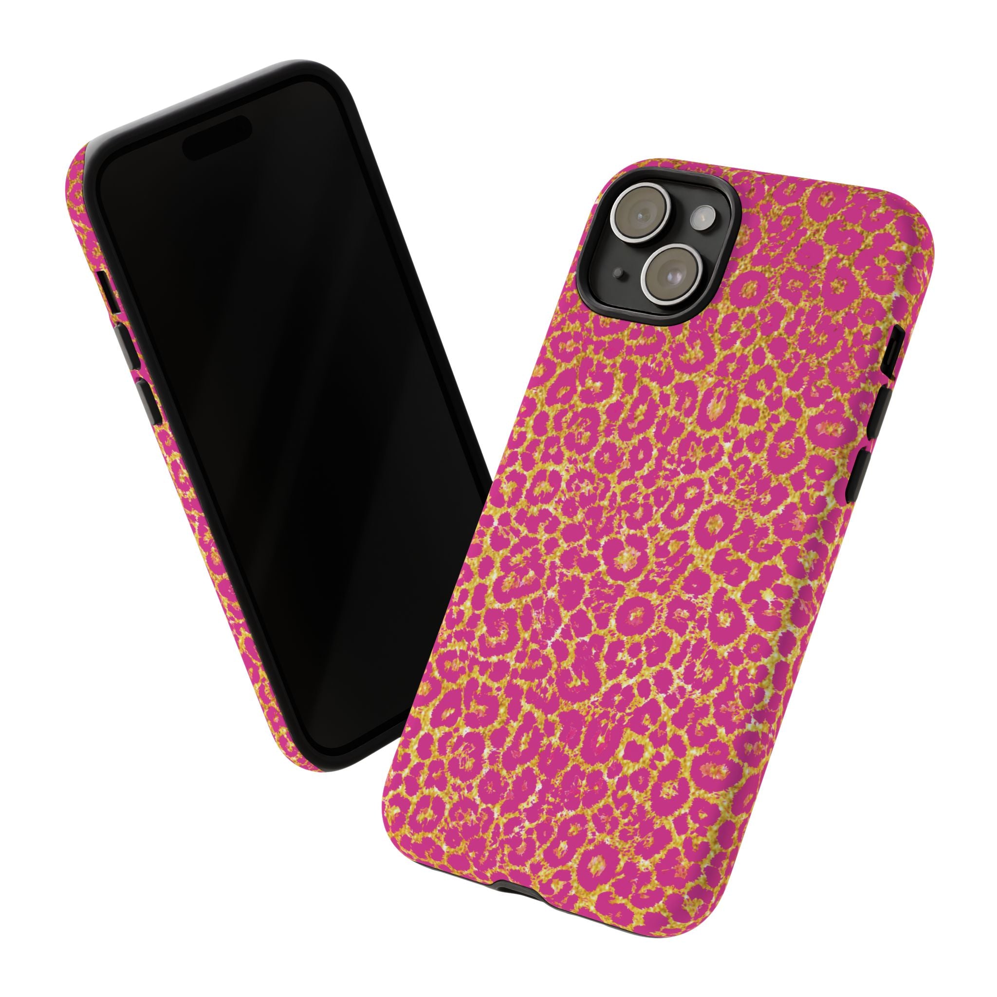 Pink Gold Leopard Tough Case for iPhone, Galaxy, or Google Pixel