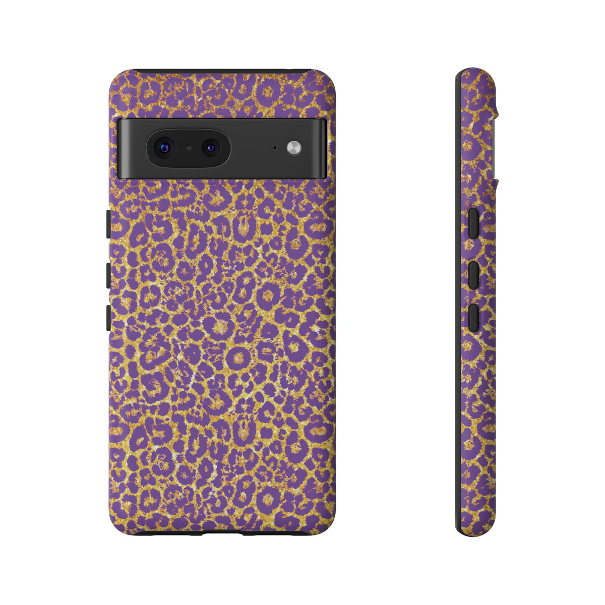 Purple Gold Leopard Tough Phone Case for iPhone, Galaxy, or Google Pixel