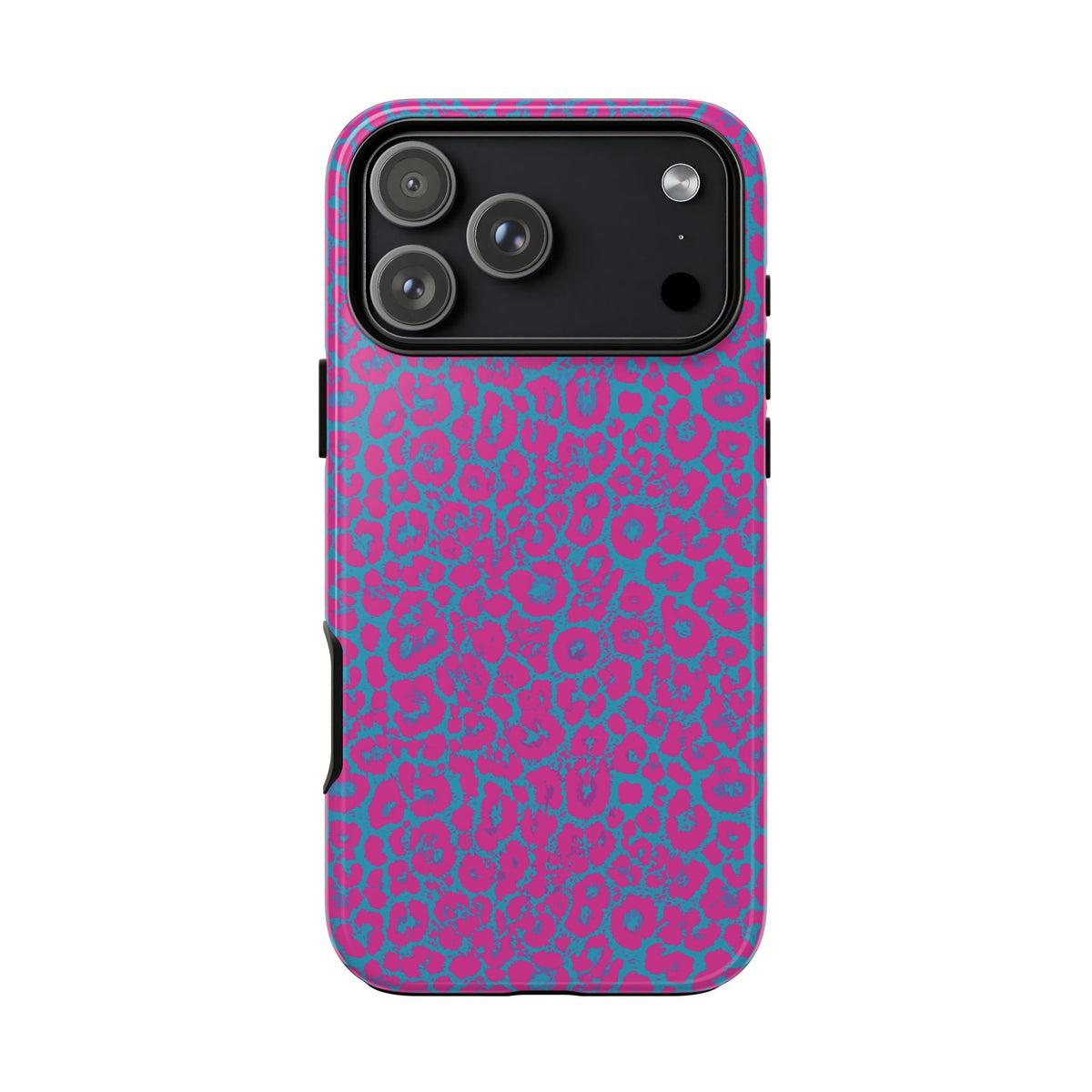 Pink Blue Leopard Tough Phone Case iPhone, Galaxy, or Google Pixel